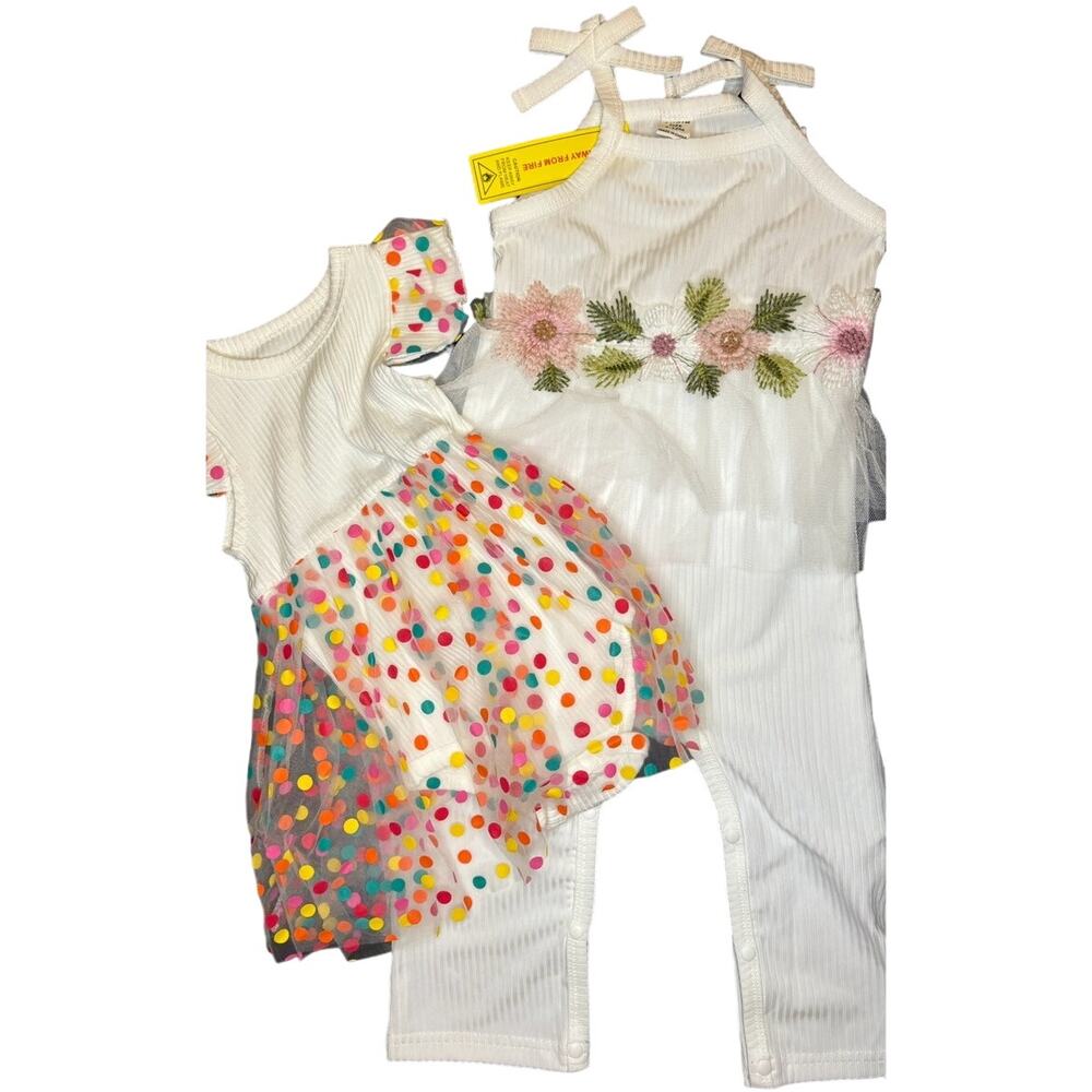 SHEIN Baby Girl Fancy Dress and Jumpsuit With Tulle Trim | Baby Size 9-12M